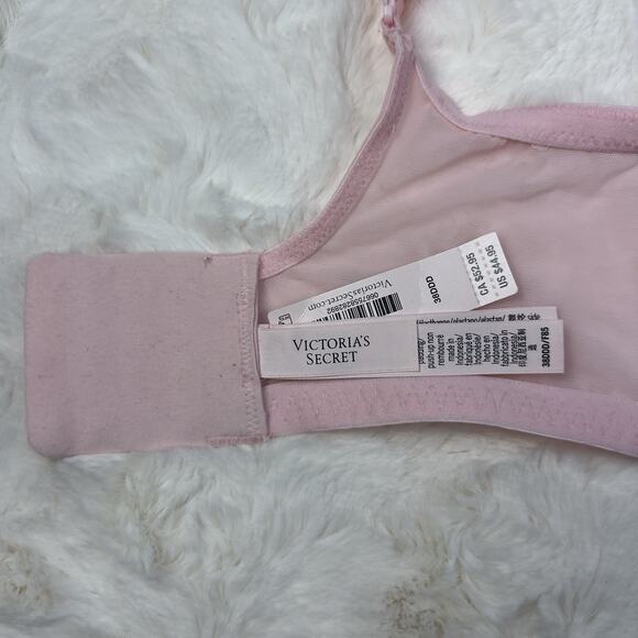 Victoria’s Secret Dream Angels Unlined Uplift Lace Bra Pretty Blossom Pink 38DDD - Picture 7 of 7